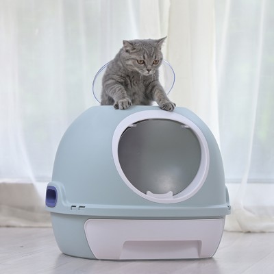 New Design Plastic Professional big luxury pet cat litter automatic toilet For Sale cat igloo house